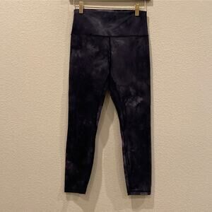 ZYIA Gray Black Tie Dye Leggings Tight Cosmic Midnight Hendrix High Rise Size 12